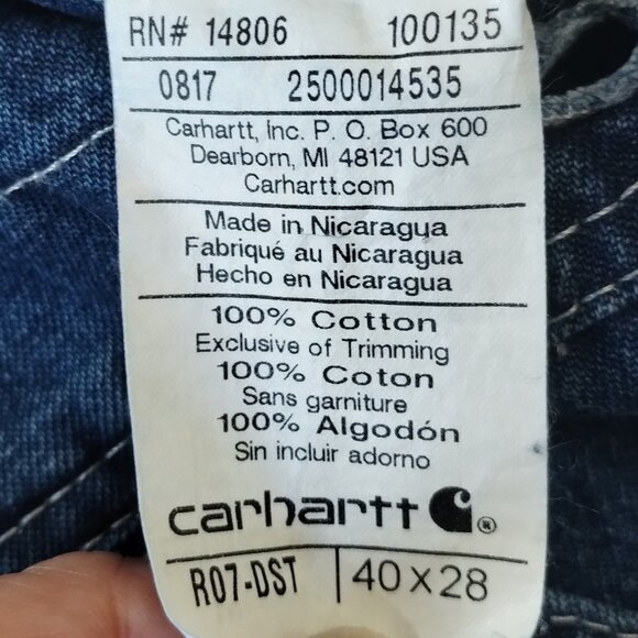 Carhartt Bib Denim Overalls Size 40 x 28*(see description) - Picture 8 of 11